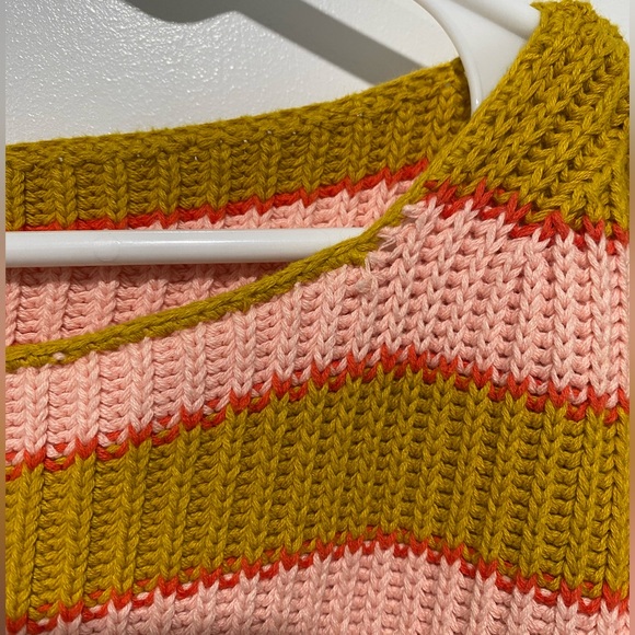 Lulus teyanna pink & mustard yellow striped sweater. Size M - Picture 9 of 10